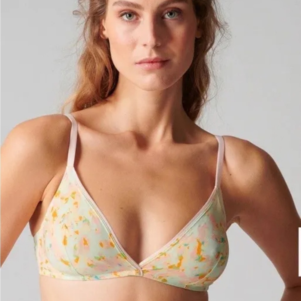 Simone Perele Charlotte Bralette In Terrazzo Print Size 32D Underwire Unlined